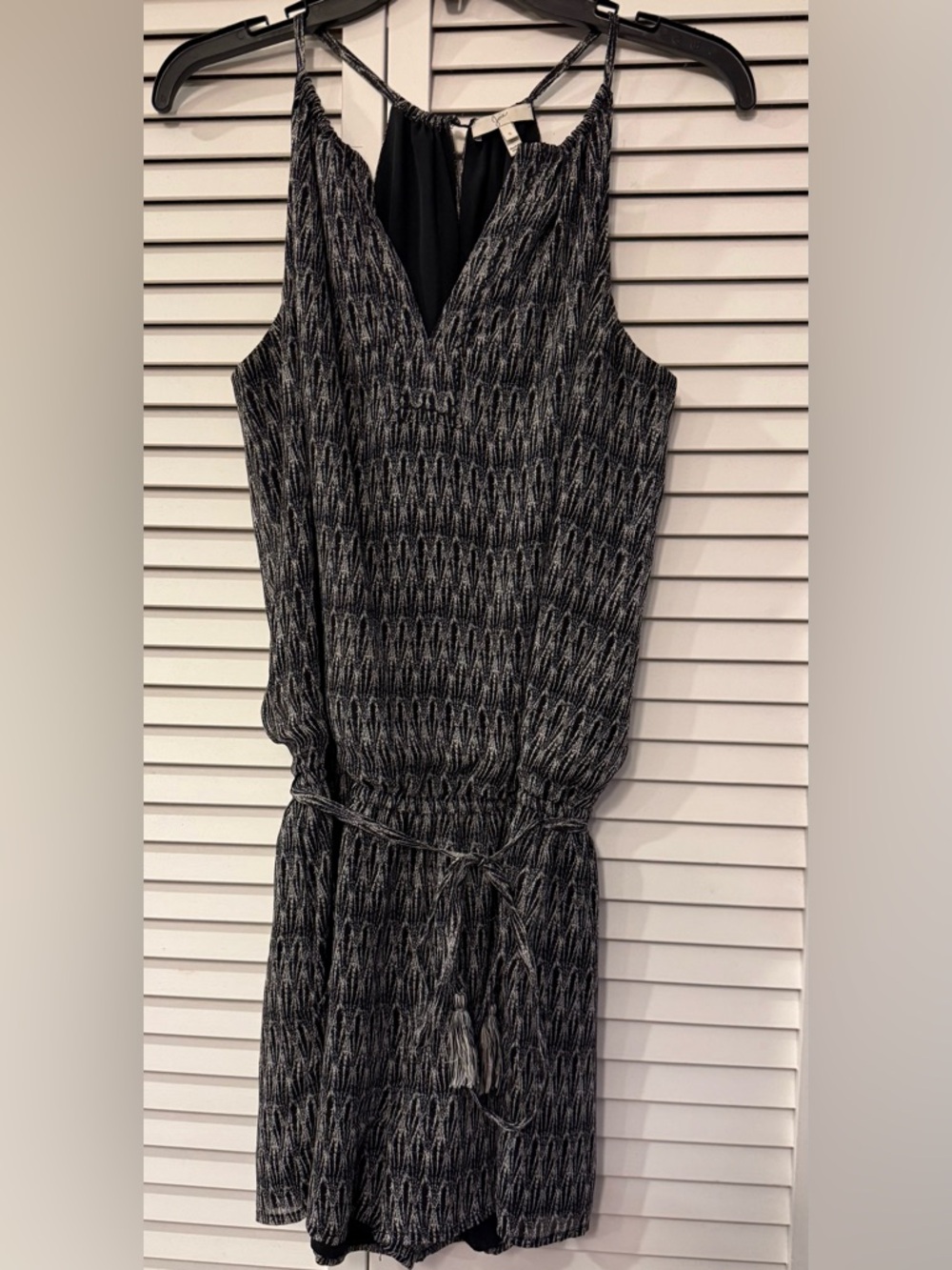 Joie Black and White Patterned Sleeveless Romper